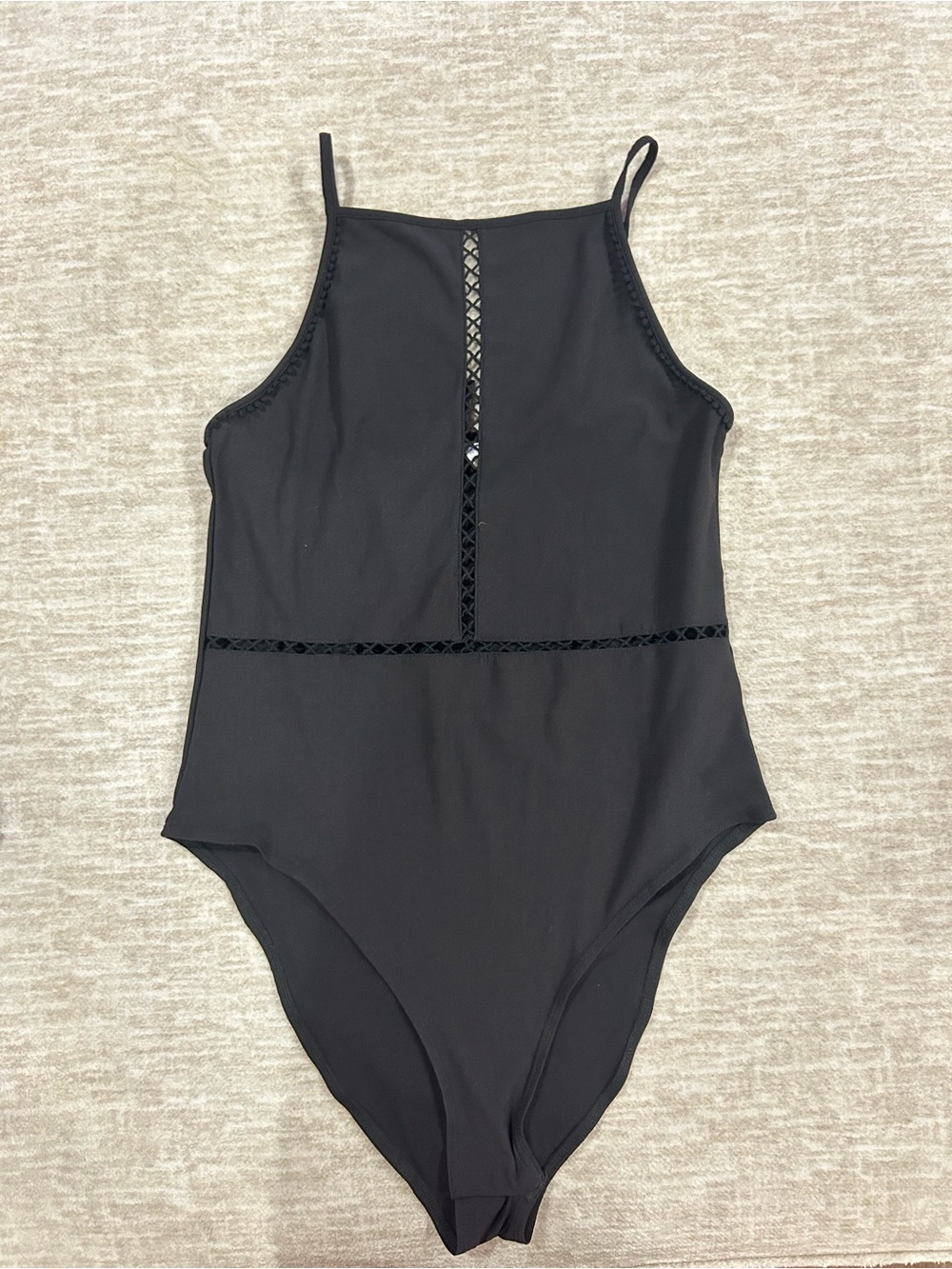H&M Black Lace-Trim One-Piece Bodysuit